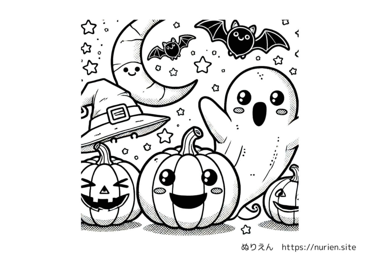 ぬりえ：ハロウィン