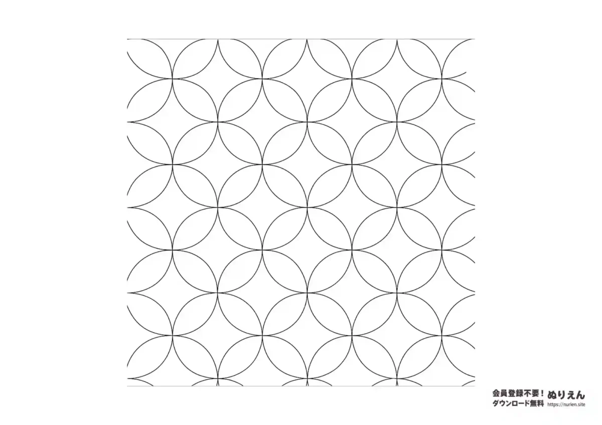 七宝文様のぬりえ｜縁起の良い伝統柄を楽しめる無料塗り絵