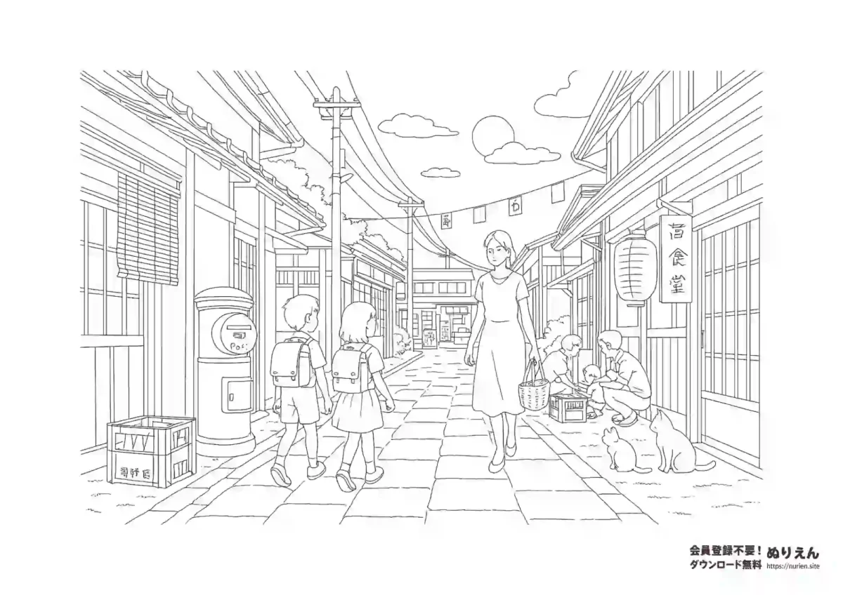 昭和レトロな銭湯のぬりえ｜ゆったりくつろぐひととき | 【無料